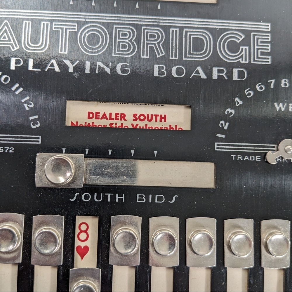 Vintage 1938 Art Deco Black EUC Autobridge Playing Board - Picture 2 of 14